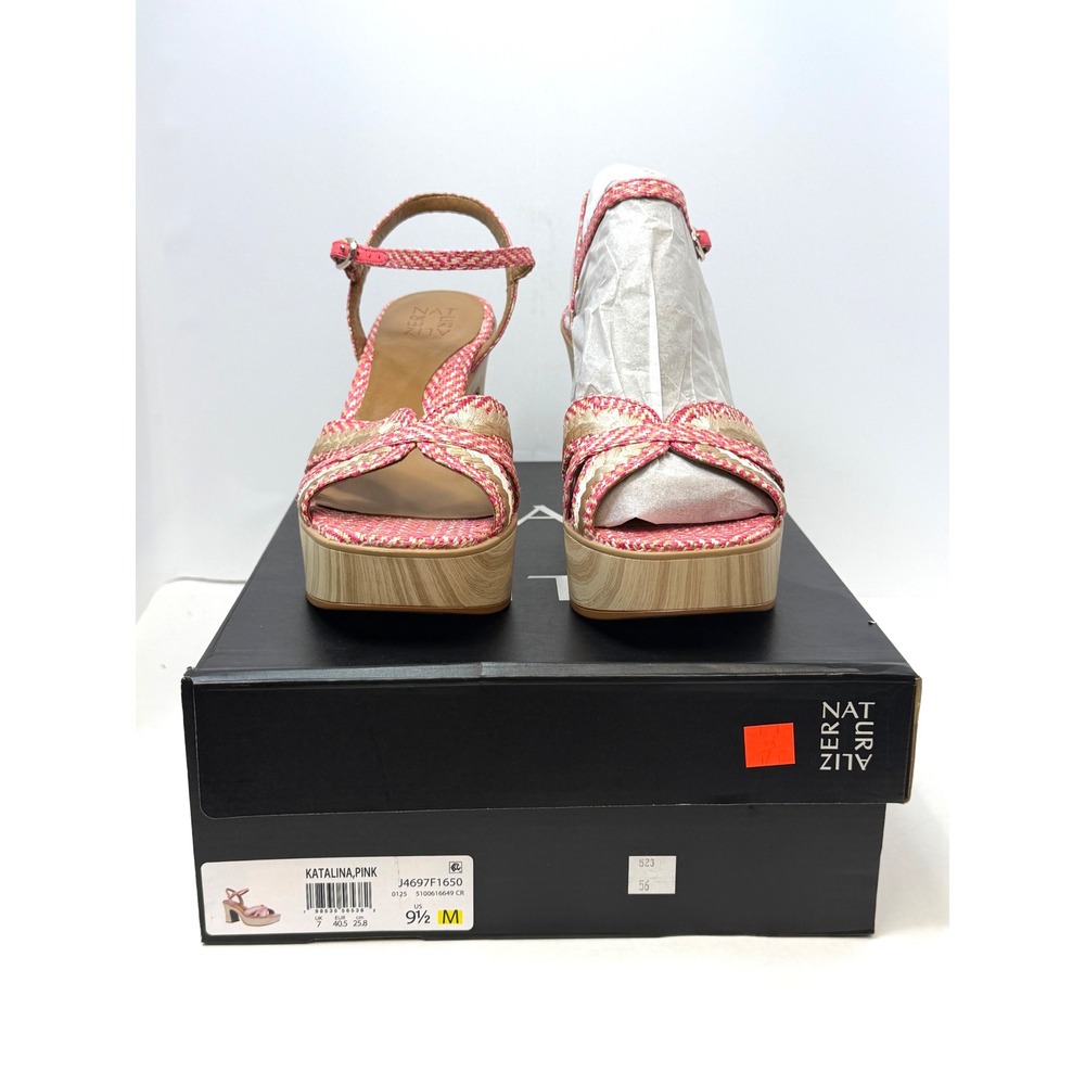 Naturalizer Katalina Block Heel Square Toe Platform Sandals Pink 9.5M NWT/BOX